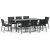 VidaXL Garden Dining Set 9 Pcs Cushions Wicker Steel 3187000