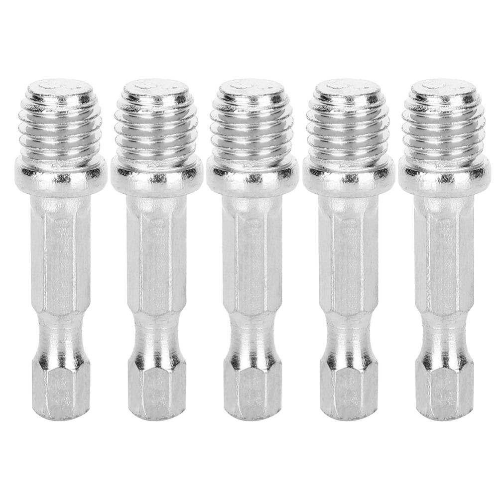 5pcs Threaded Design Hex Socket Adapter Hexagonal Socket Screw Shaft Converter Woodworking Tasks