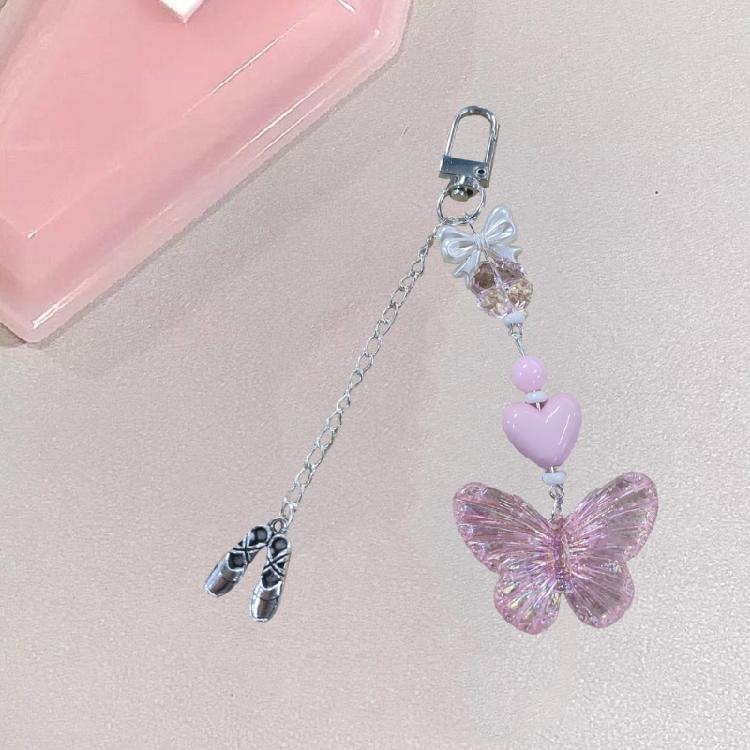 Butterfly Ballet Shoes Keychain Pendant Hanging Decoration Backpack Bag Charm