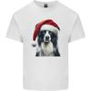 Christmas Border Collie Wearing an Xmas Hat Dog Unisexs Light Cotton TShirt