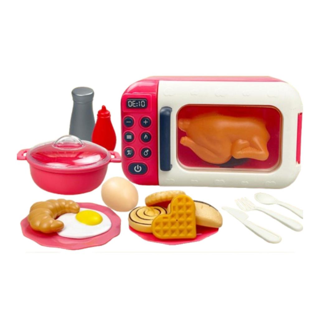 17Pcs Kids Pretend Play Microwave Cooking Utensils Set Interactive Kitchen Accessories Educational Learning Toy Birthday Gift