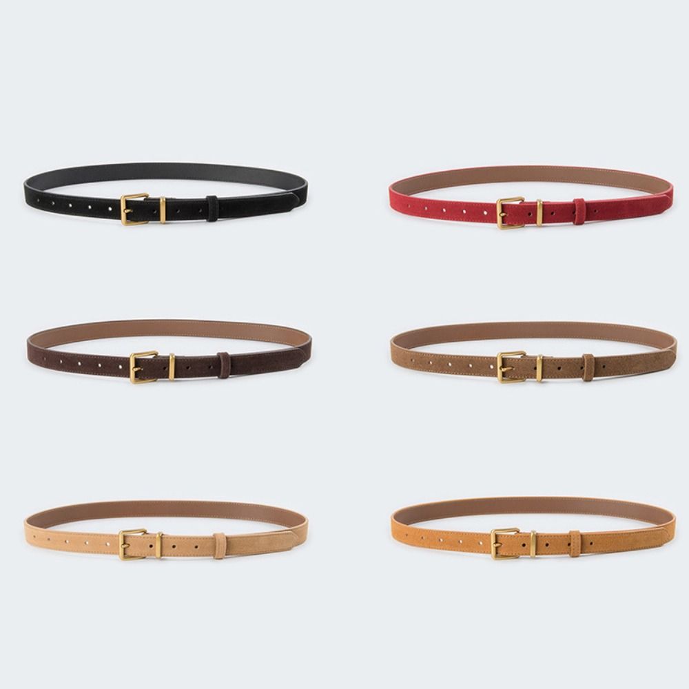 Повседневный матовый ремень из коровьей кожи, модный ремень с пряжкой-булавкой, ретро замшевый кожаный ремень, подарки