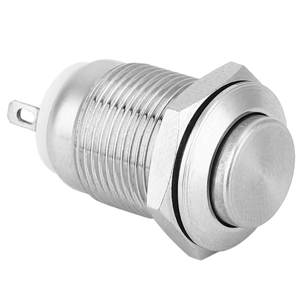 5Pcs Metal Push Button Switch 1 Normally Open 2 Pins Waterproof Self Reset Electronic Supplies(High Flush )
