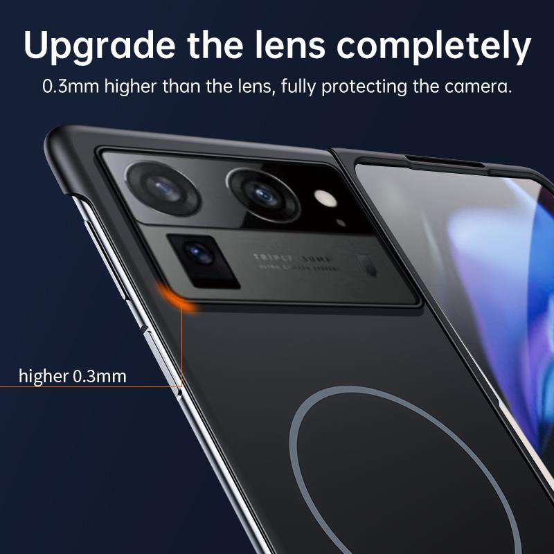 Для Magsafe Ультратонкий Безрамочный Чехол Для Tecno Phantom V Fold2 V Fold Матовый Беспроводная Зарядка Жесткий ПК Ударопрочная Задняя Крышка