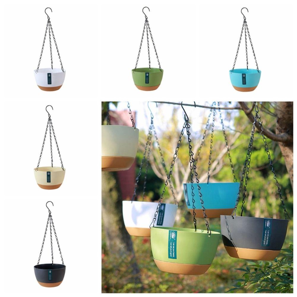 Hydroponic Plant Pot Hanging Chain Baskets Planting Supplies Self-Watering Hanging Planters  Garden