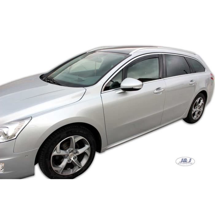 Дефлекторы воздуха - J&J AUTOMOTIVE - Peugeot 508 - Тонированный - Усиленный акрил - Простая установка