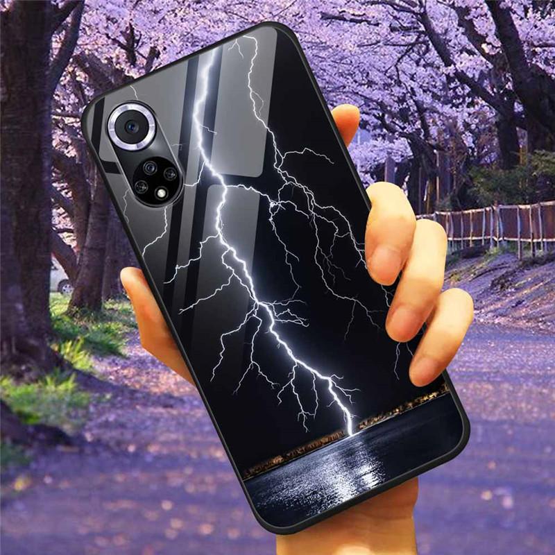 Чехол для Honor 50 Pro Закаленное Стекло Звездный Мрамор Жесткая Задняя Крышка для Телефона Huawei Honor 50 Чехлы Honor50 Защитные