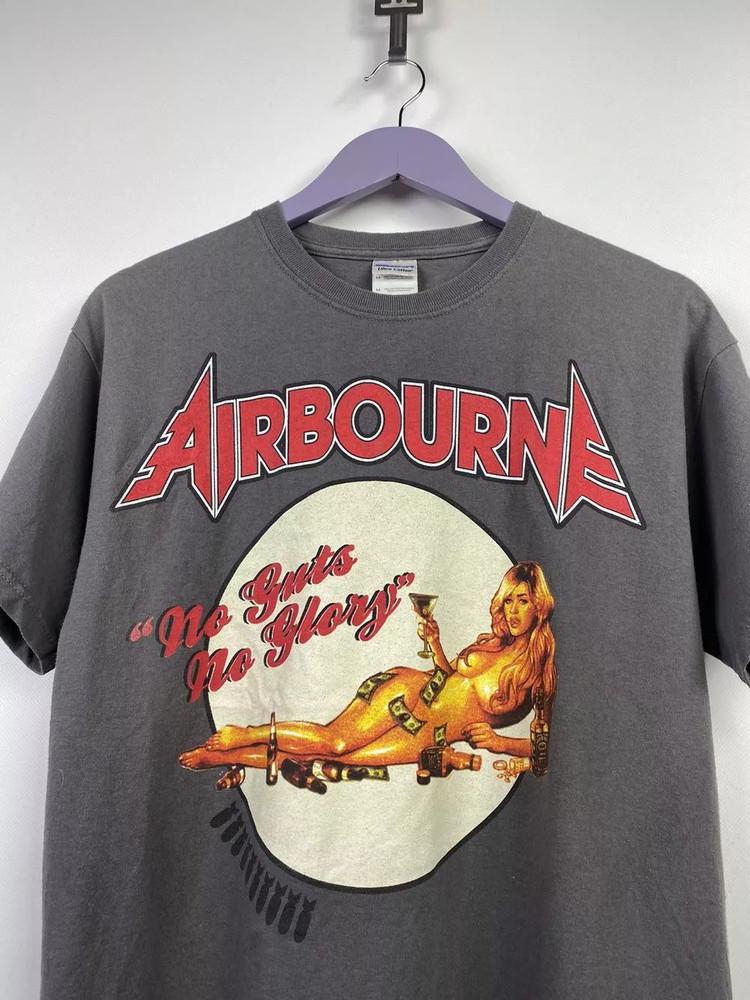 Airbourne No Guts No Glory Угольный ПОЛНЫЙ РАЗМЕР S-5XL Унисекс Футболка