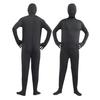 Halloween Jumpsuit Tight Fit Breathable Long Sleeves Hooded Elastic Solid Color Invisible Jumpsuit