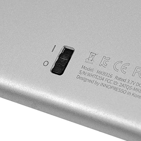 Совместимая с INNOPRESSO беспроводная клавиатура Bluetooth с тачпадом mokibo английская раскладка со специальной подставкой-чехлом Встроенная поддержка нескольких устройств (белый)