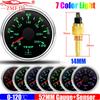 0~120℃,30~250℉ 52MM Water Temperature Gauge+Water Temp Sensor 10.2MM,12MM,16MM,17MM,21MM 7 Color Light for Boat Yacht Car 12V24V