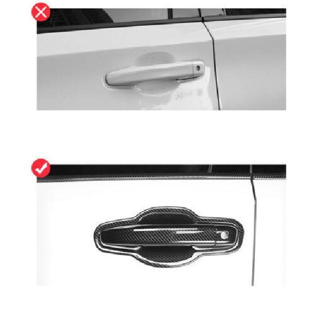 Car Side Door Handle Bowl Cover Trim Fit For Honda Accord 2018- Carbon Fiber