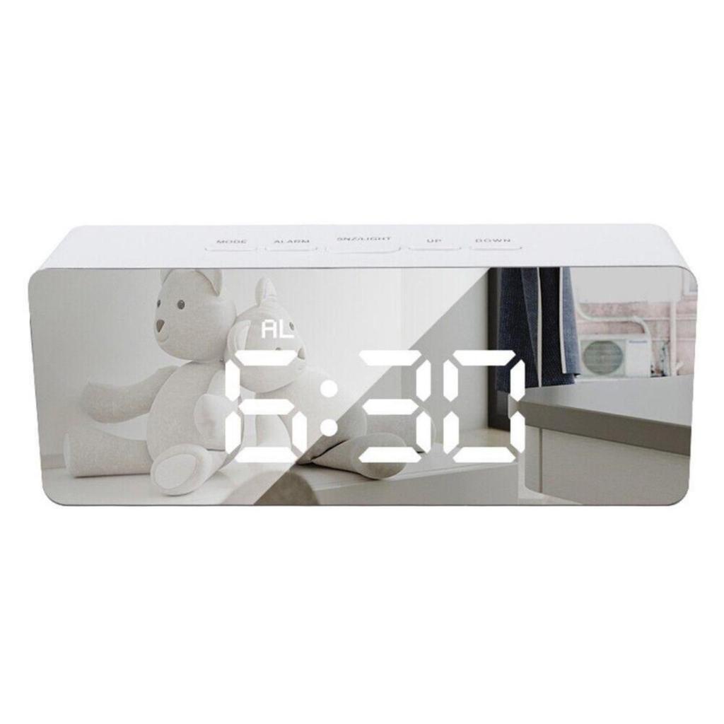 Multifunctional Household Mirrorfashionable and Minimalist LED Makeup Mirrorclock Seatdigital Clock