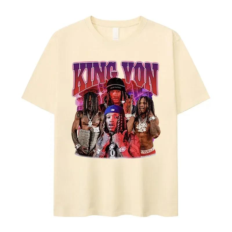 Rapper Kking Von Vintage Graphic Tshirt Unisexs Hip Hop High Quality Fashion Tshirts Casual Cotton Oversized T Shirt Streetwear