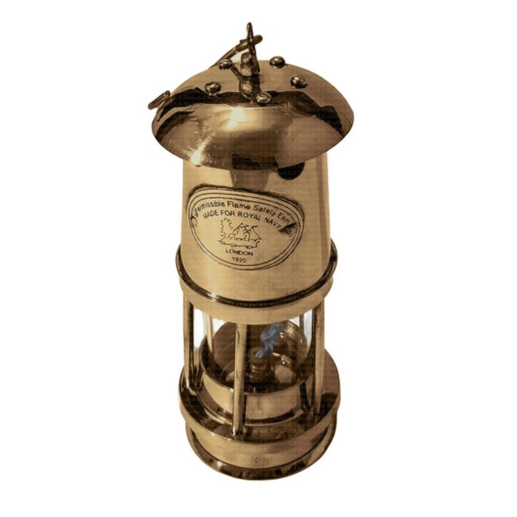 6-дюймовая рабочая морская шахтерская лампа из цельной латуни, масляный фонарь для корабля, морской подарок на Хэллоуин, День благодарения, Рождество и годовщину