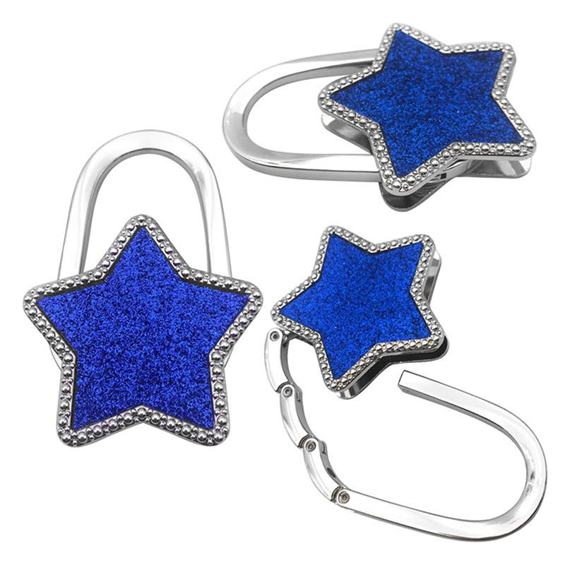 1Pcs Creative Bag Hook Shiny Folding Zinc Alloy Star Table Edge Handbag Hanger