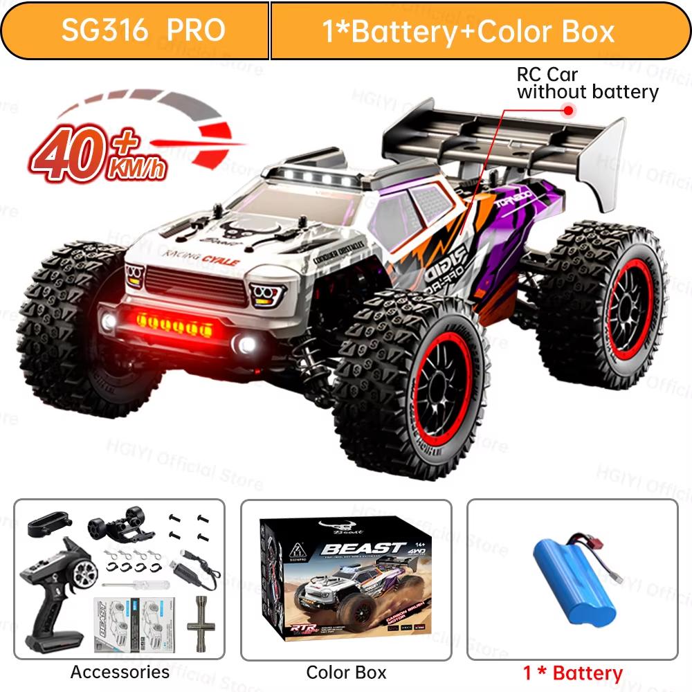 Профессиональный SG316 MAX/PRO 1:16 Скоростной Дрифт Гоночный Автомобиль 80 км/ч Бесколлекторный Двигатель Полный Привод Радиоуправляемый Внедорожник Монстр-Трак Игрушки Для Детей Подарок