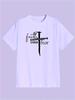 FAITH OVER FEAR  Men'S Front Print Short Sleeve T-Shirt Comfortable and Breathable Casual Top for S