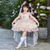 Летнее платье-принцесса в стиле Лолита для девочек - Пышная юбка с шлейфом для дня рождения