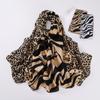 The New Leopard Print Patchwork Shawl Is Fashionable  Retro  Breathable and Sun-protective Thin Silk Scarf