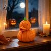 Small Aesthetic Home Decor Halloween Pumpkin Duck Figurine 3D Printed Cute Fall Autumn Desktop Ornaments Statue Thanksgiving Ornament Garden
