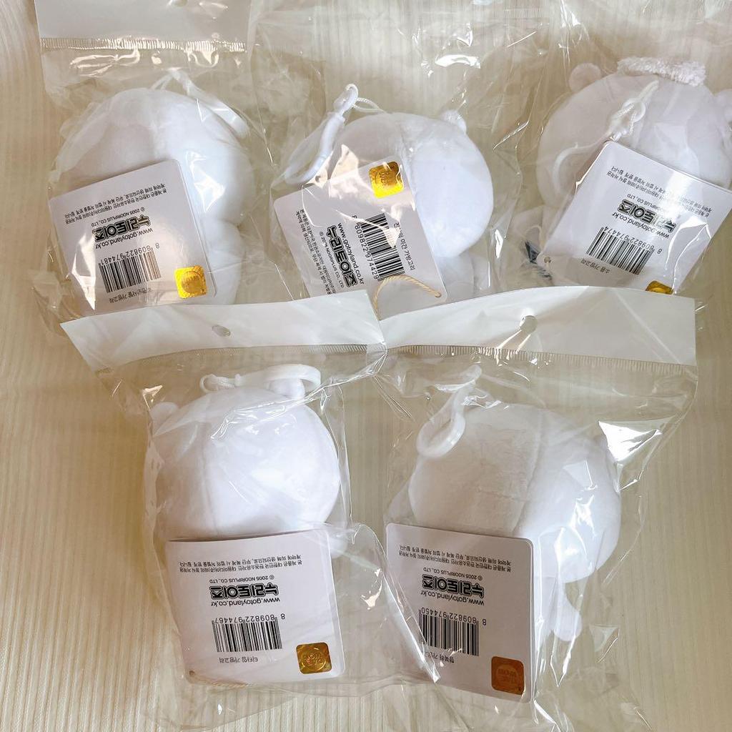 [USED] Korea Exclusive Nagano Jibun Tsukkomi Kuma Plush Keyring Keychain Set of 5