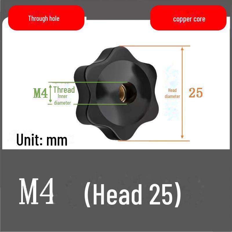 Ручной винт с гайкой и головкой в виде сливы для сквозных/глухих отверстий, размеры M4-M12