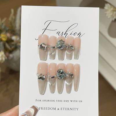 Чисто ручная работа Белый нюдовый Новый боковой свет Улыбка Французский бутик K9 Маникюр Носитель