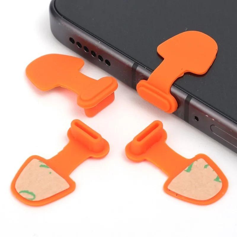 2/4/6PCS Mobile Phone Charging Port Anti-Dust Plug for iPhone Samsung Type C Port Protector Lossproof Dustplugs Stoppper Cover2