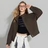 Shetu Women's Loose Fit Stand Collar Short Jacket