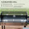 BBQ Rotisserie Grill Roaster Charcoal Spit Roasting Machine for Chicken Turkey with 3-Level Grill Grate, Side Shelves