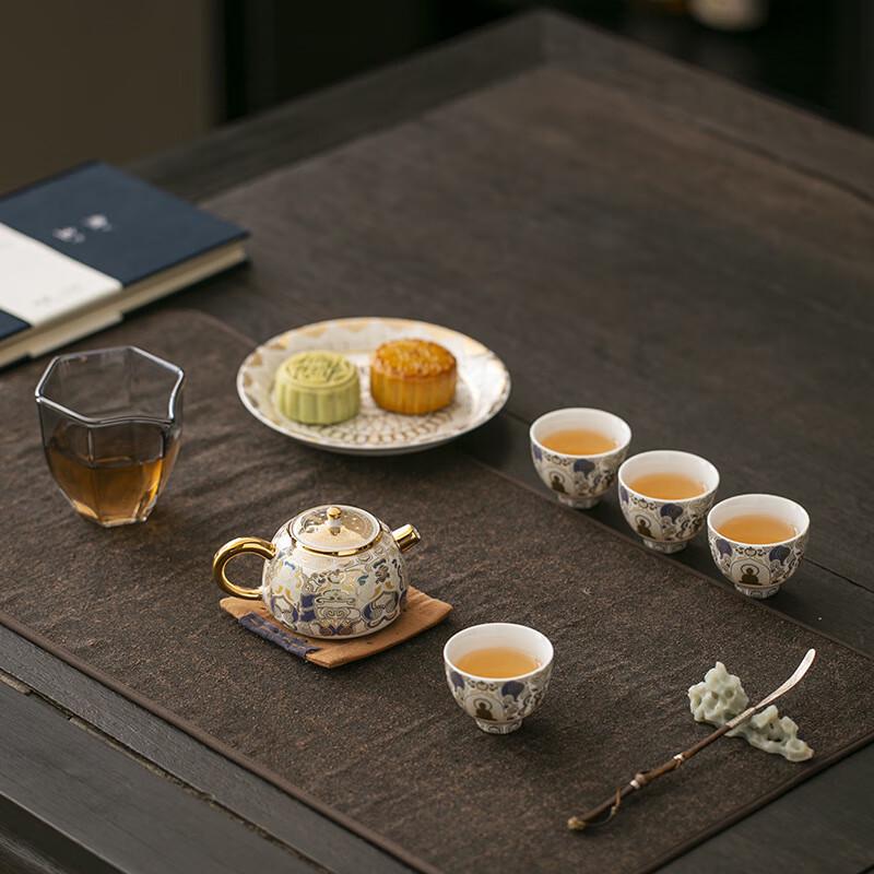 Taotie Dunhuang Thangka Ceramic Kung Fu Tea Set