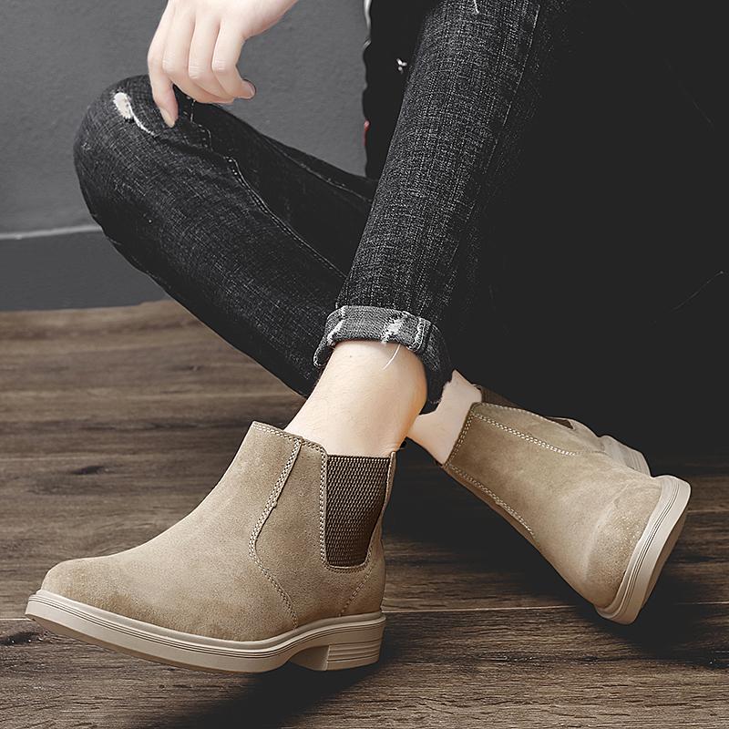 Новейшие мужские ботинки, классические модные ботинки Chelsea Frosted Suede, мужские повседневные ботинки, роскошные брендовые теплые зимние ботинки, осенне-зимние ботинки