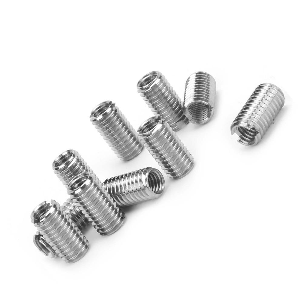 10pcs Stainless Steel Male Female Adapters M6-1 Female to M8-1.25 Male Nut Inserts Thread Repair