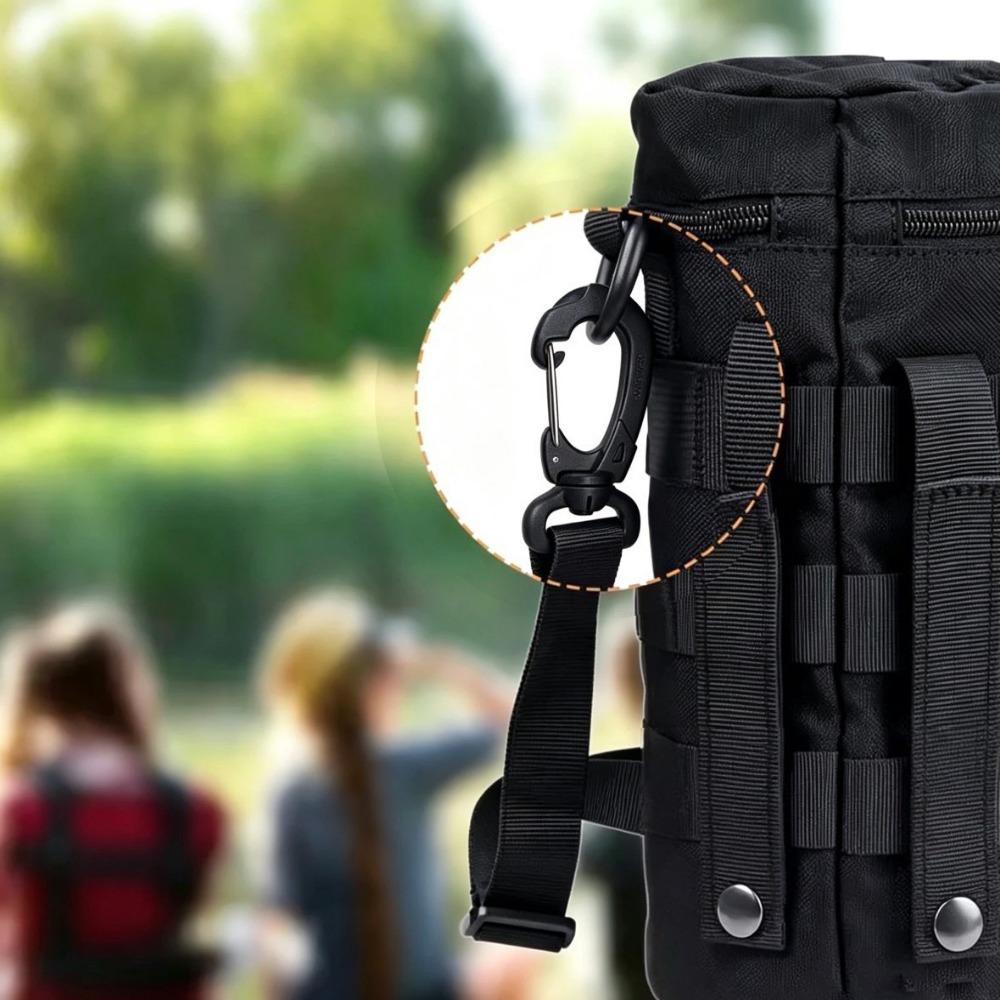 Black Camping Hiking Keychain Plastic Spring Rotating Hook Outdoor Tool