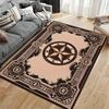 Elegant Star Motif Brown Rug Non-slip rug suitable for living room and bedroom sofas.