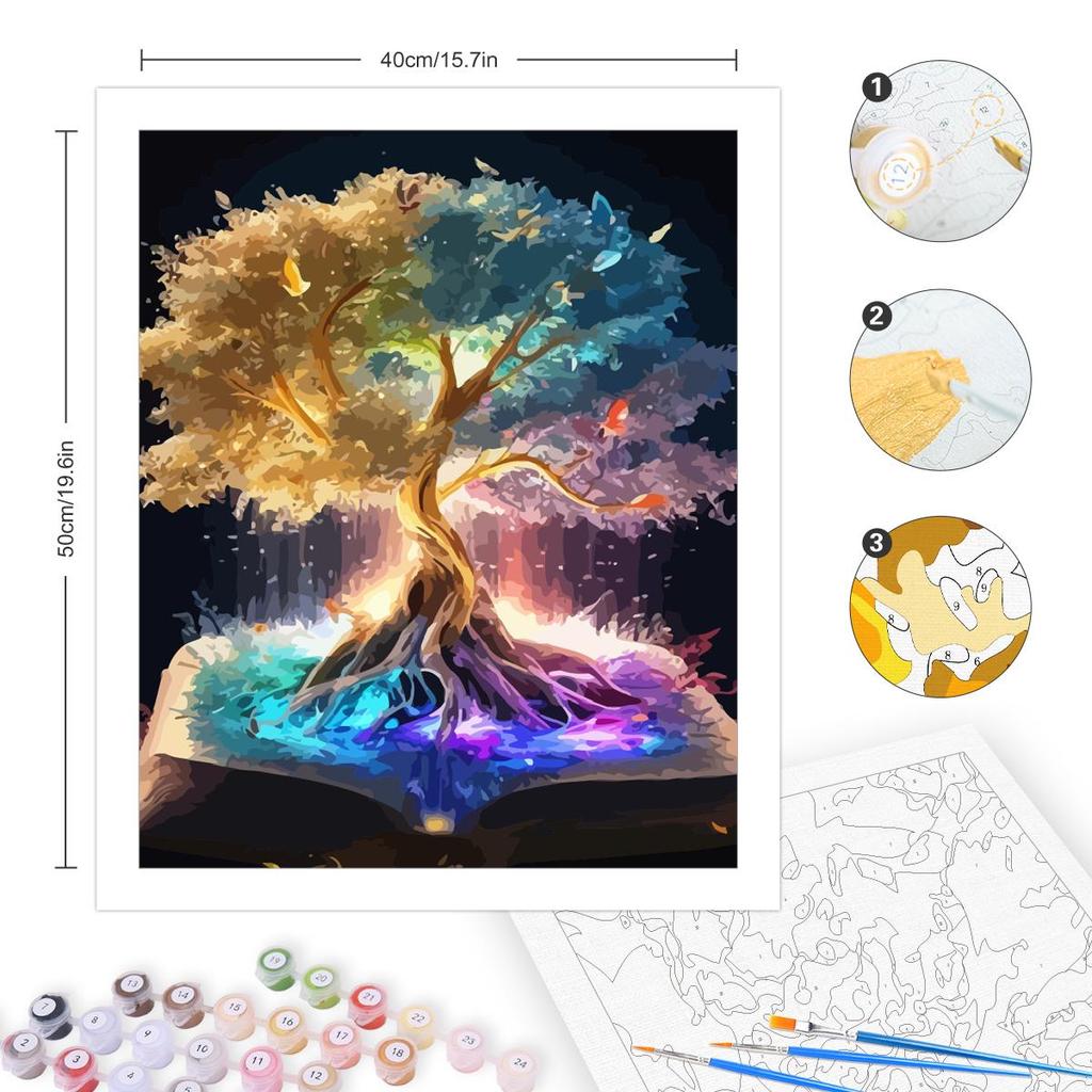 Рамка для рисования по номерам, наборы, красочная елочная книга, рисунок по номерам, пейзаж, подарок «сделай сам», ручная работа, домашний декор 40x50
