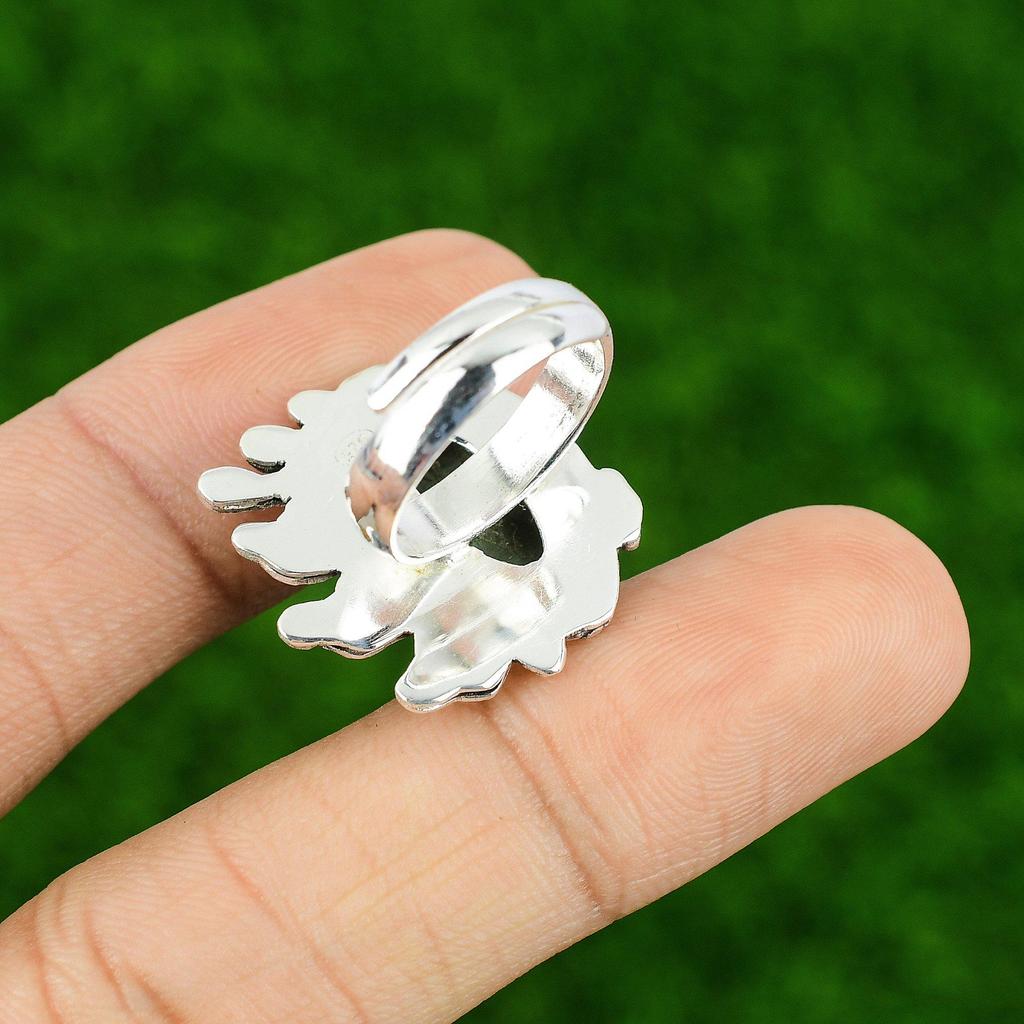 Натуральное тибетское бирюзовое регулируемое кольцо из серебра 925 пробы для женщин