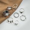 Vintage Leaf Ring 8 Piece Set Fashion Couple Ring Set Simple Ring Popular Female Jewelry