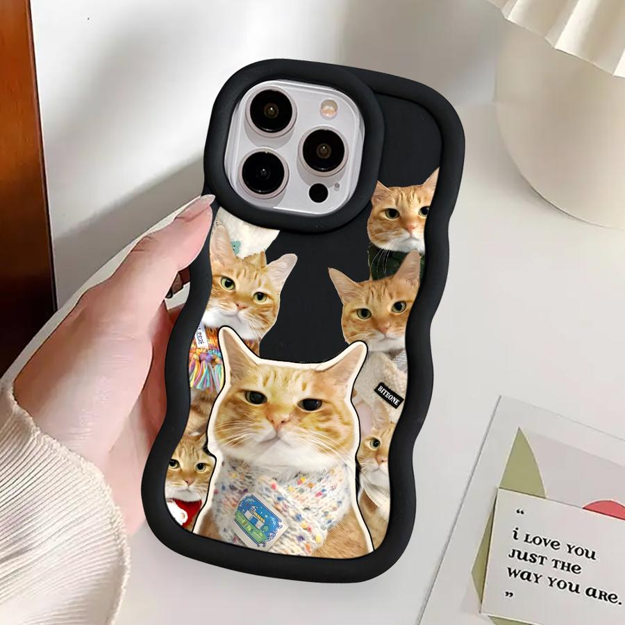 Милый Чехол Кошка для iPhone 13 17 Air 12 8 15 Plus 11 14 XR 16 Pro Max Мягкий Чехол для Телефона