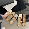 Французские ретро полутапочки Женские модные с пряжкой Обувь Летняя обувь в стиле фей Комфортные с квадратным носом Женские тапочки Mujer
