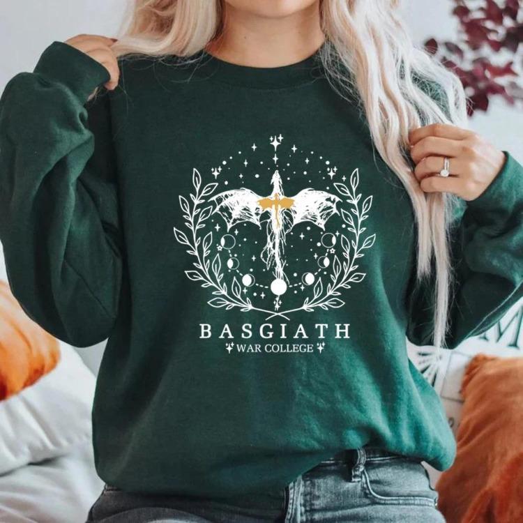 Fourth Wing Basgiath War College Fantasy Reader Sweatshirt Women Crewneck Pullover Bookish Gift Sweatshirts