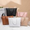 Elegant Water Ripple Embroidery Tote: 2025 Fashionable, Spacious, Solid Color Zipper Shoulder Bag for Women
