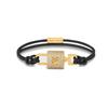 Louis Vuitton Padlock Shaped Leather Crystal Metal Bracelet Women bracelet Black M8217E