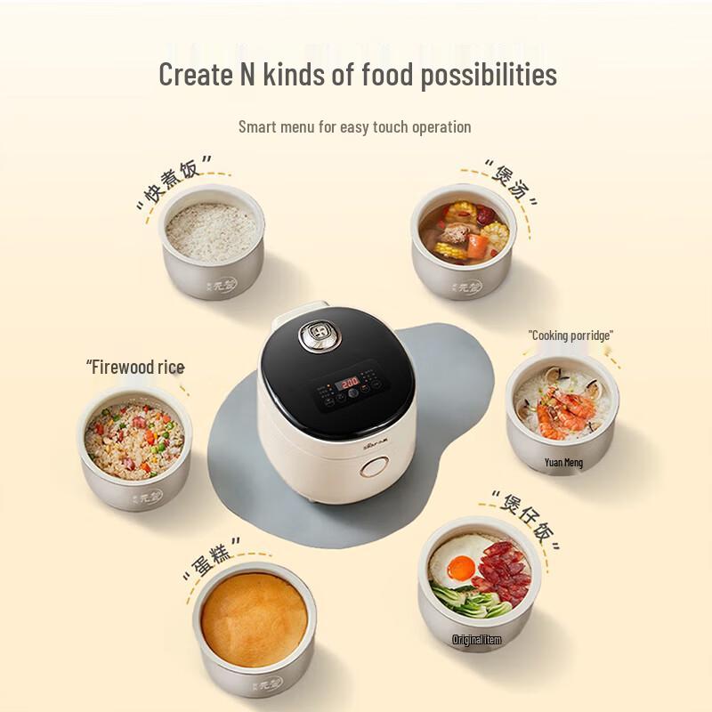 Bear Compact Intelligent Electric Rice Cooker CN plug (adapter included)