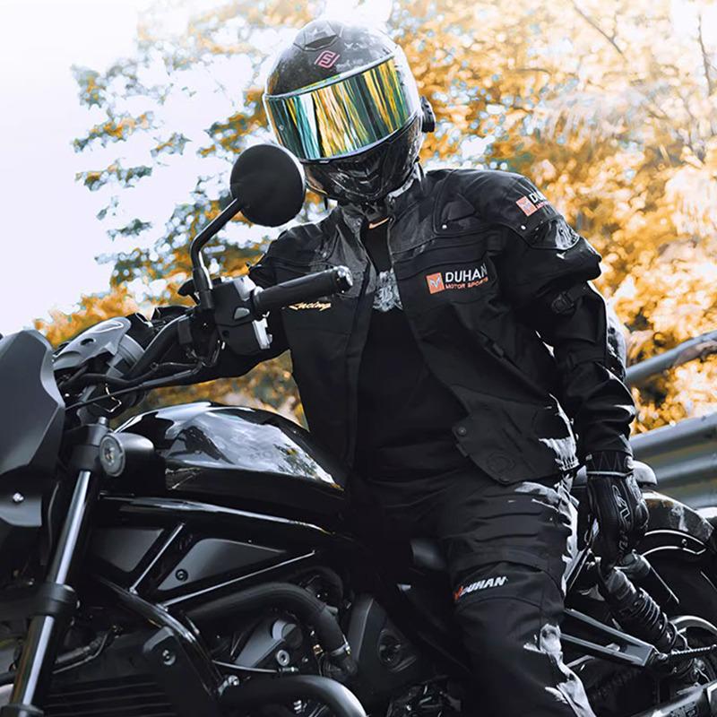 Мужской мотокостюм Duhan на четыре сезона - Ветрозащитный, Водонепроницаемый, Теплый, Защита от падений, Экипировка для езды по бездорожью.