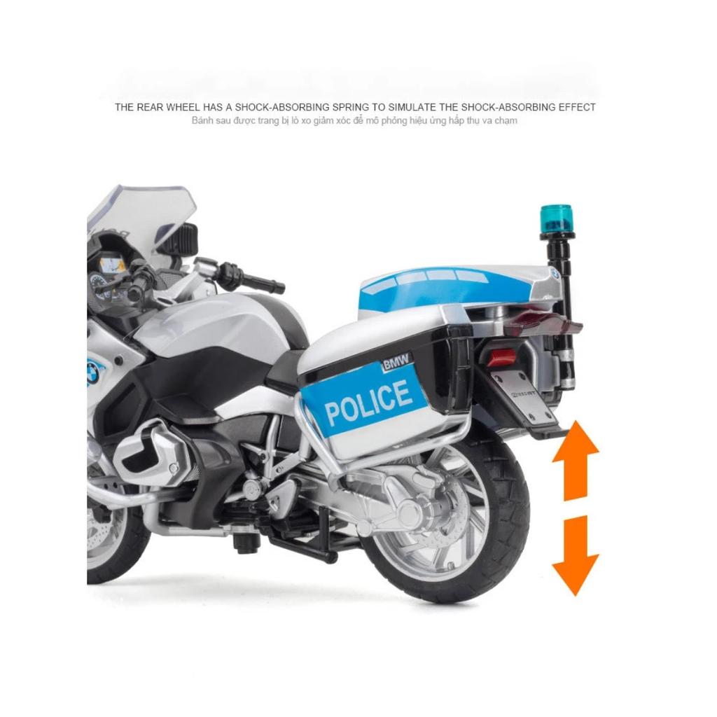 1/12 BMW R1250RT-P Полицейская имитация мотоцикла из сплава Модель амортизаторов Звук и свет Коллекция игрушечных машинок Подарок для детей