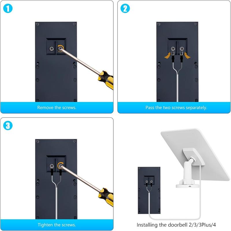 Солнечная панель для Ring Doorbell, 5-ваттная солнечная панель для Ring Video Doorbell 2, Video Doorbell 3, Video Doorbell 3+-B61B