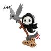 Cute Crow Skull Figurines Halloween Sickle And Ornament, 3D Printed Desktop Decoration, Cool Personalized Desk Accessories Funny Print Collectible