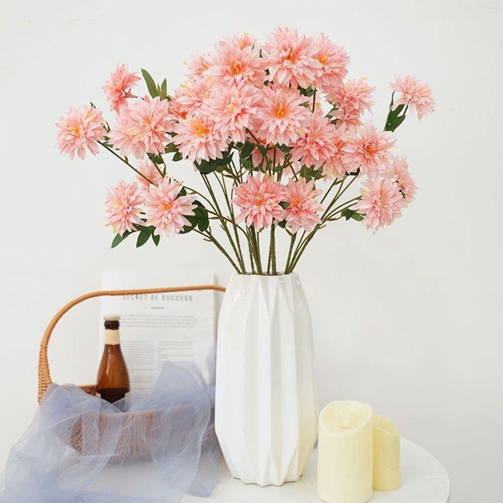 Long Branch Artificial Dahlia Flower 64cm Length Hydrangea Flower Silk Flower  Wedding Decorations